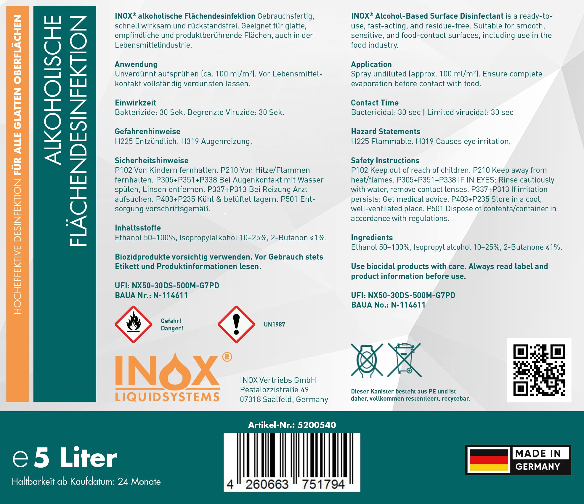 inox-desinfektion-fl-chendesinfektionsmittel-5-1-l-alkoholisch image 2